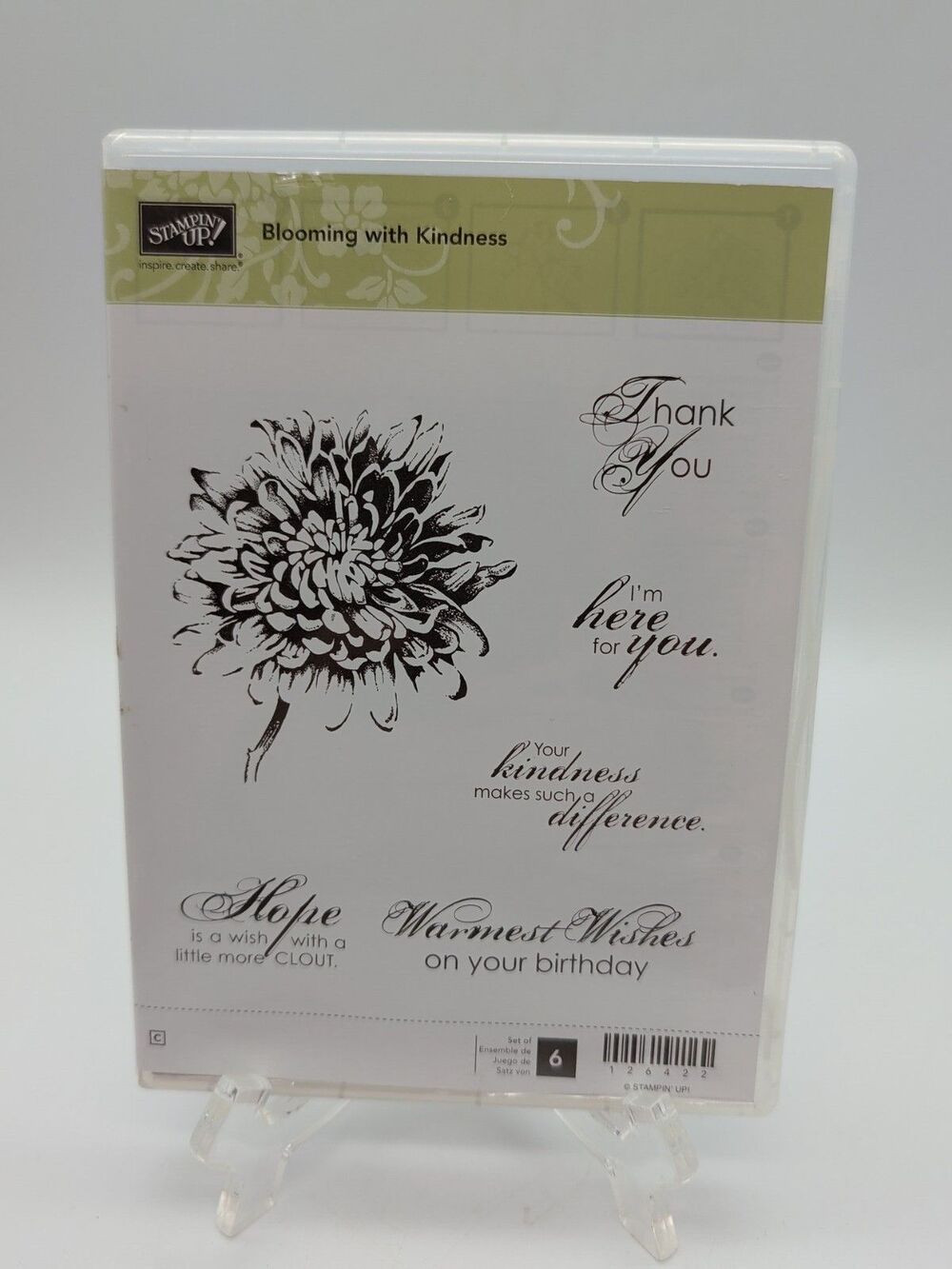 Stampin Up Blooming With Kindness Stamp Set Cling Rubber Floral